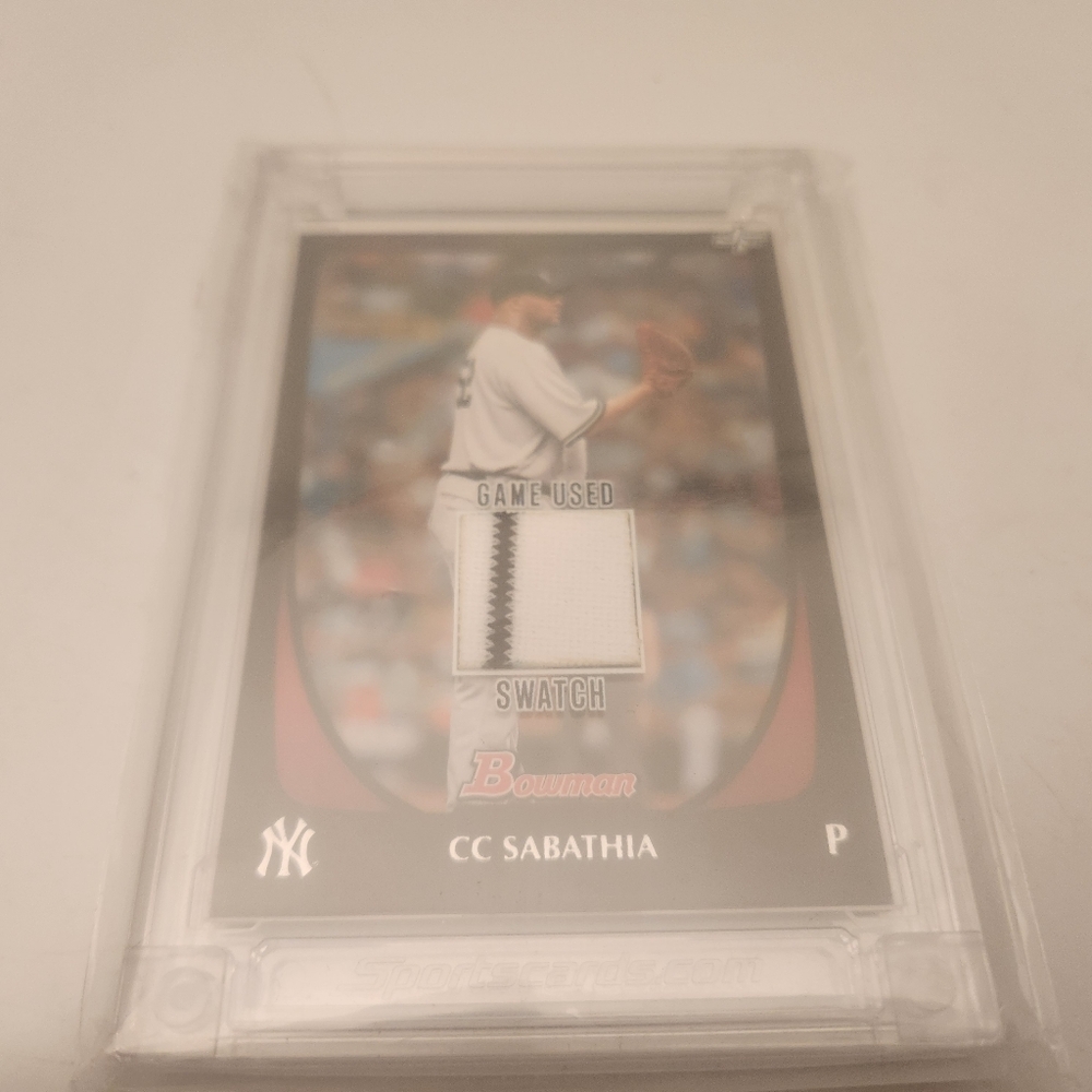 CC SABATHIA 2022 JERSEY FUSION BASEBALL GAME USED SWATCH NEW YORK YANKEES